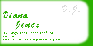 diana jencs business card